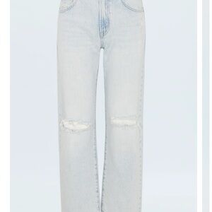 LEXI MID RISE BOWED STRAIGHT JEAN
